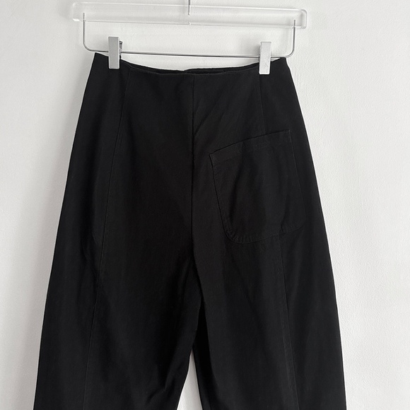Creatures of Comfort black cotton crescent pant high waisted barrel XS S 25 26 - Picture 6 of 9